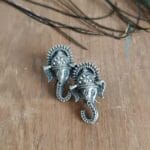 brass-silver-replica-ganesh-shape-earring