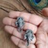 brass-silver-replica-ganesh-shape-earring-2