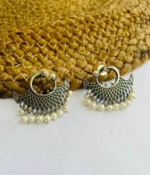 brass-silver-replica-peacock-shape-earring