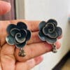 brass-silver-replica-rose-shape-earring