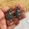 brass-silver-replica-stone-stud-earring