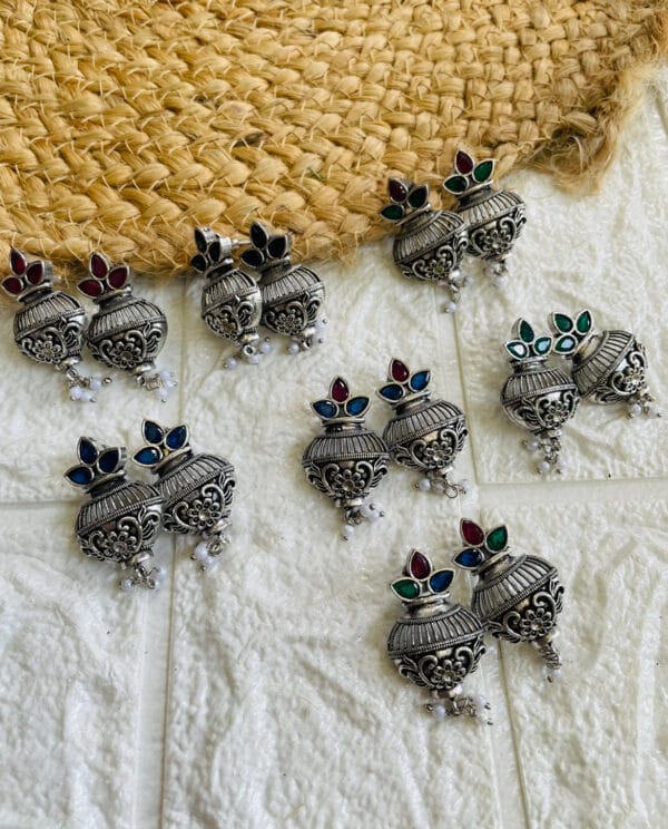 brass-silver-replica-stone-stud-earring-2