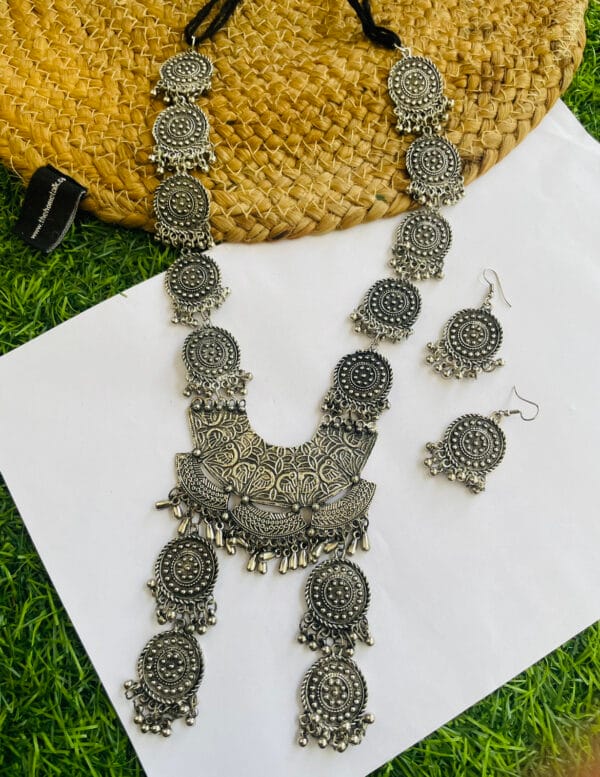 oxidised-blackpolish-long-necklace-set