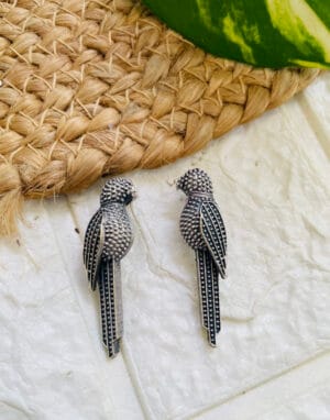 brass-silver-replica-parrot-shape-earring-2