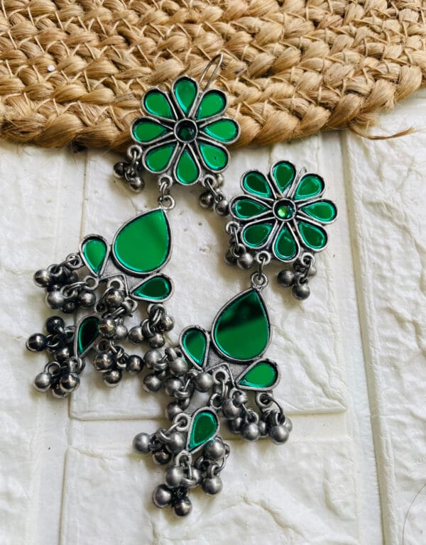 oxidised-blackpolish-afgani-mirror-earrings-green