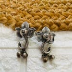 brass-silver-replica-ganesh-shape-earring-2