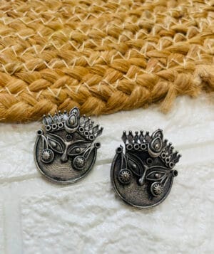 brass-silver-replica-goddess-stud-earring