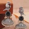 brass-silver-replica-monalisa-stone-jhumka-2