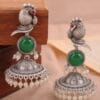 brass-silver-replica-monalisa-stone-jhumka-4