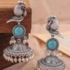 brass-silver-replica-monalisa-stone-jhumka-5