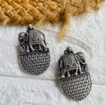 brass-silver-replica-elephant-shape-earring-3