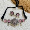 brass-silver-replica-monalisa-choker-necklace-set-baby-pink brass-silver-replica-monalisa-choker-necklace-set-baby-pink