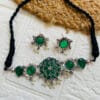 brass-silver-replica-monalisa-choker-necklace-set-green brass-silver-replica-monalisa-choker-necklace-set-green