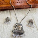 brass-silver-replica-necklace-set-with-earrings-7
