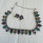 brass-silver-monalisa-stone-necklace-set-2-multi