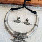 brass-silver-replica-necklace-set-with-earrings-10