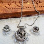 brass-silver-replica-necklace-set-with-earrings-16