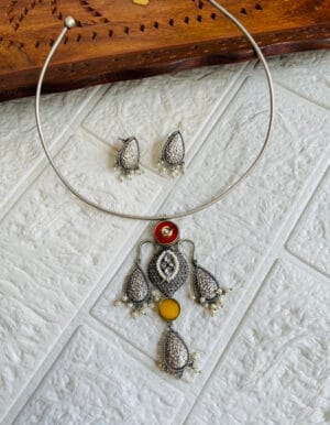 brass-silver-replica-necklace-set-with-earrings-17-1 brass-silver-replica-necklace-set-with-earrings-17-1