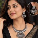 Brass Silver Replica Necklace Set With Earrings brass-silver-replica-necklace-set-with-earrings
