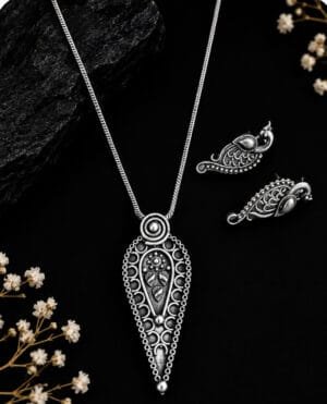 brass-silver-replica-necklace-set-with-earrings-27 brass-silver-replica-necklace-set-with-earrings-27