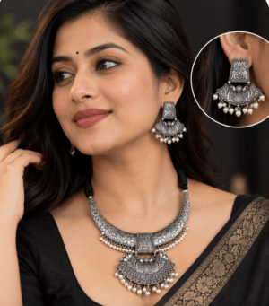 brass-silver-replica-necklace-set-with-earrings brass-silver-replica-necklace-set-with-earrings