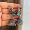 german-silver-jhumka-with-monalisa-stone-sea-green