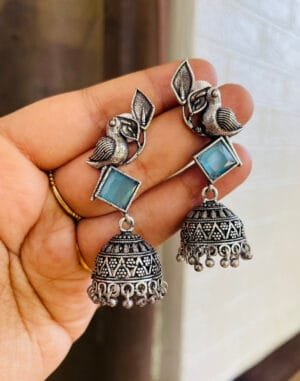 german-silver-jhumka-with-monalisa-stone-sky